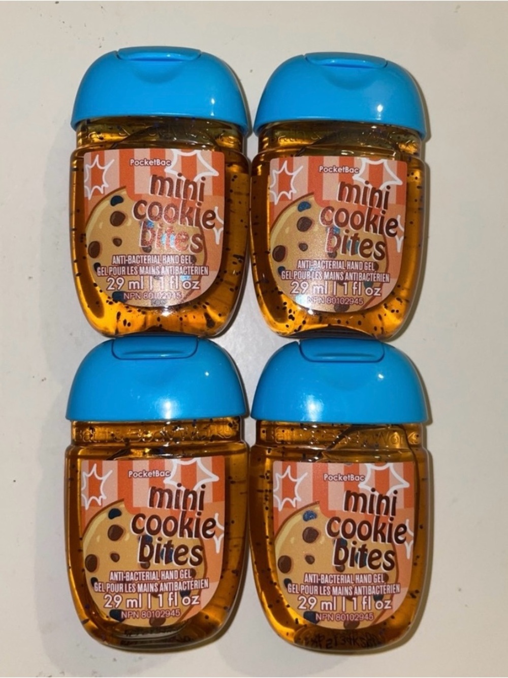 Bath & Body Works 4x Mini Cookie Bites Hand Sanitizer Gel 1oz Pocketbac New